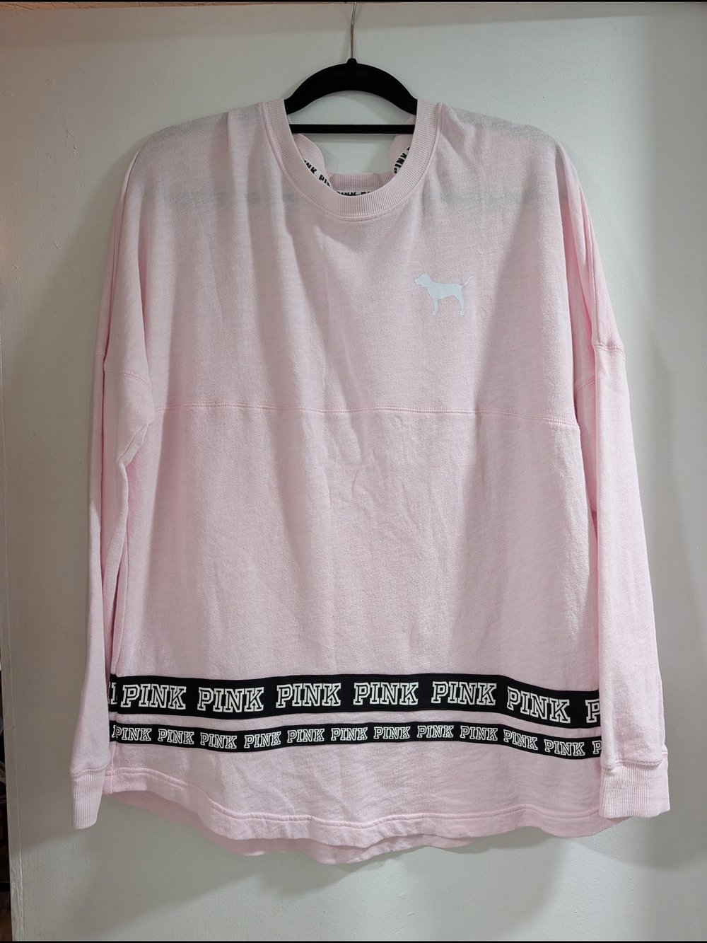 PINK Victoria's Secret Lightweight Long-Sleeve Crewneck Shirt - Pastel Pink
